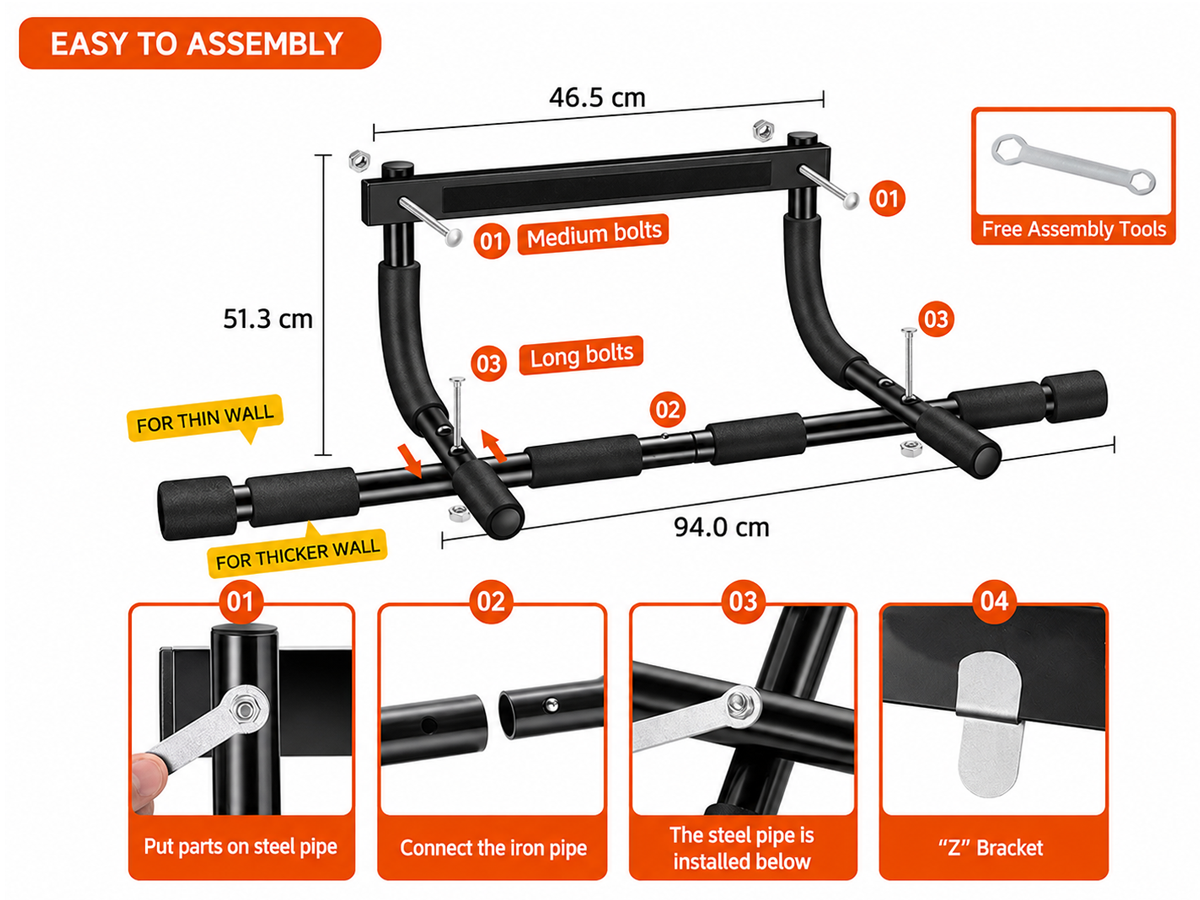 Pull Up Bar with Resistance Bands