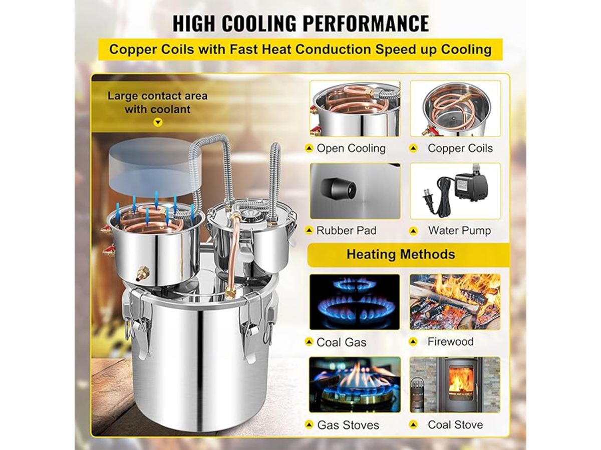 Water Distiller 30L 3 Pot Stainless Steel Distillation System with Thump Keg