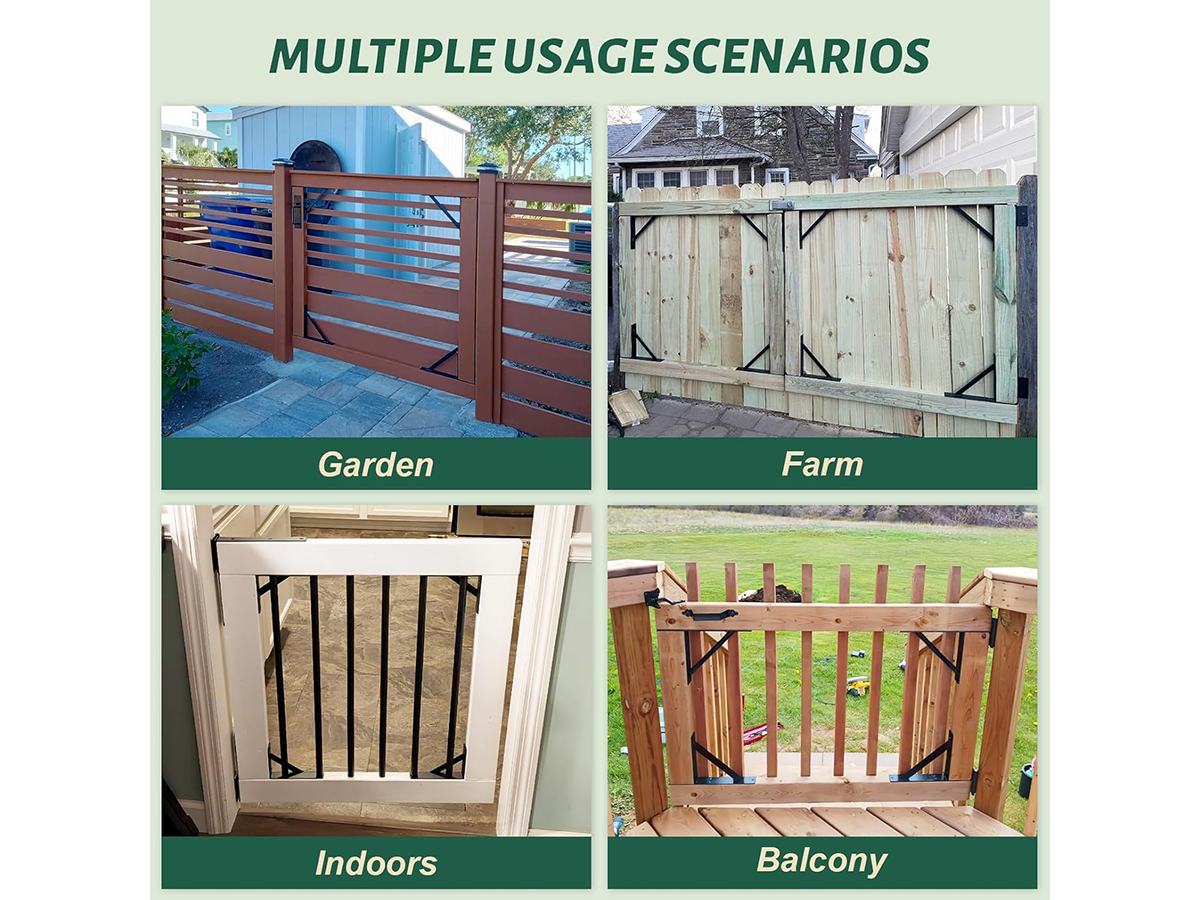 Fence Gate Assembly Kit Heavy Duty Anti Sag Gate Frame Hardware with Gate Latch