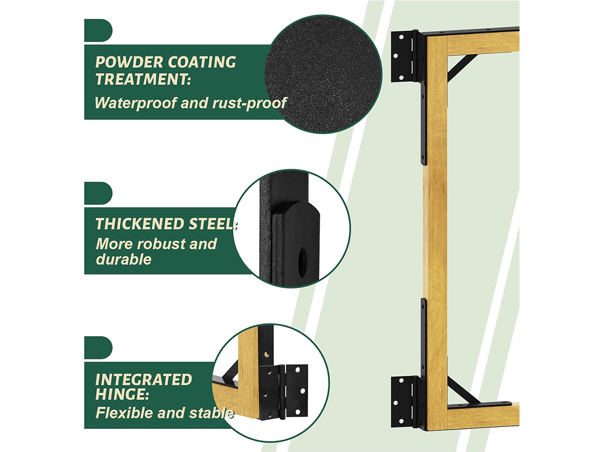 Fence Gate Assembly Kit Heavy Duty Anti Sag Gate Frame Hardware with Gate Latch