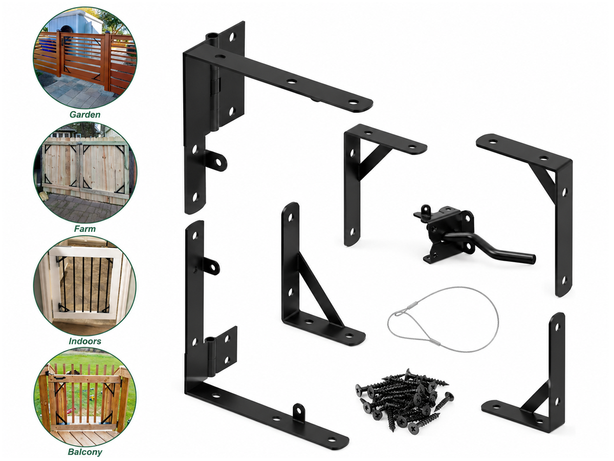 Fence Gate Assembly Kit Heavy Duty Anti Sag Gate Frame Hardware with Gate Latch