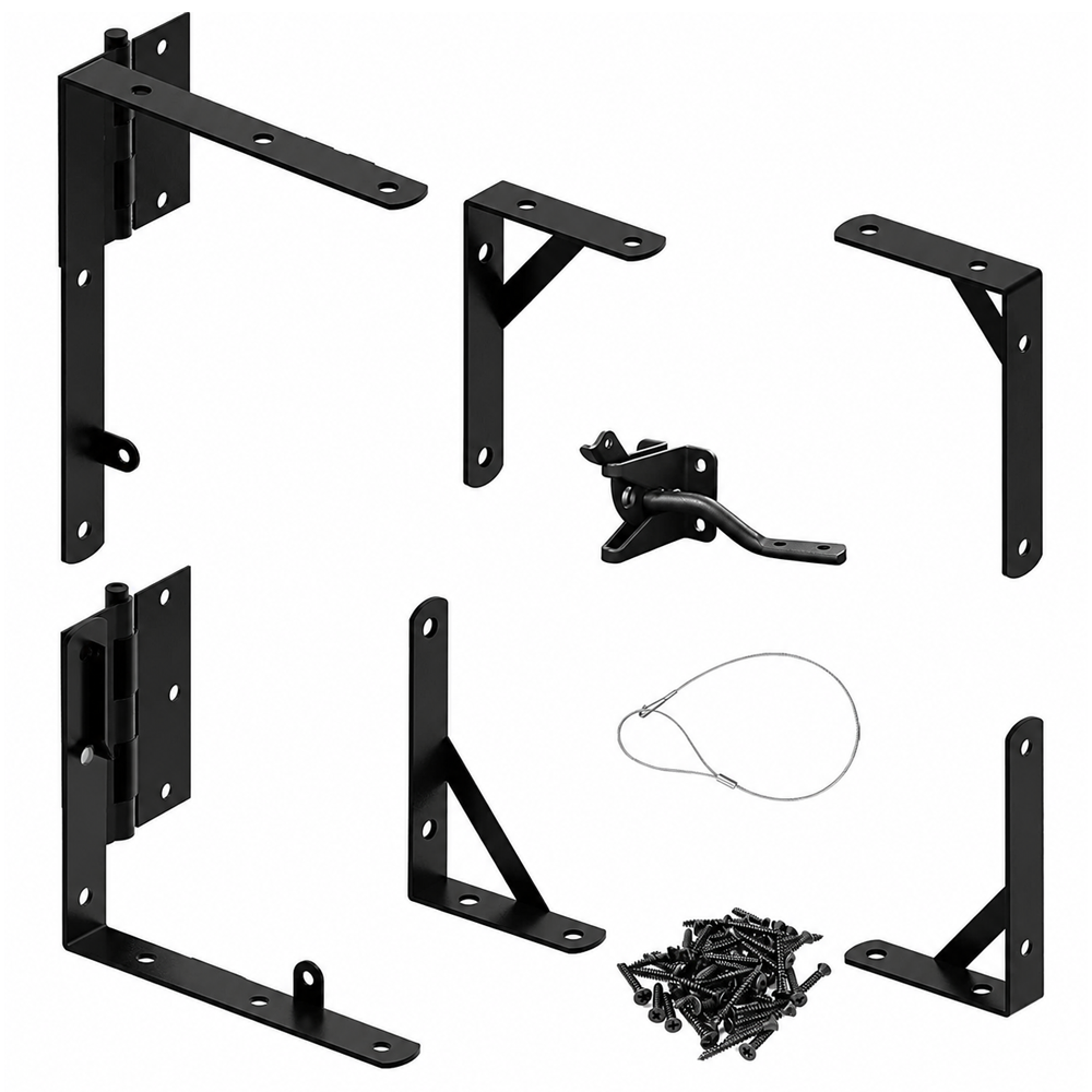 Fence Gate Assembly Kit Heavy Duty Anti Sag Gate Frame Hardware with Gate Latch