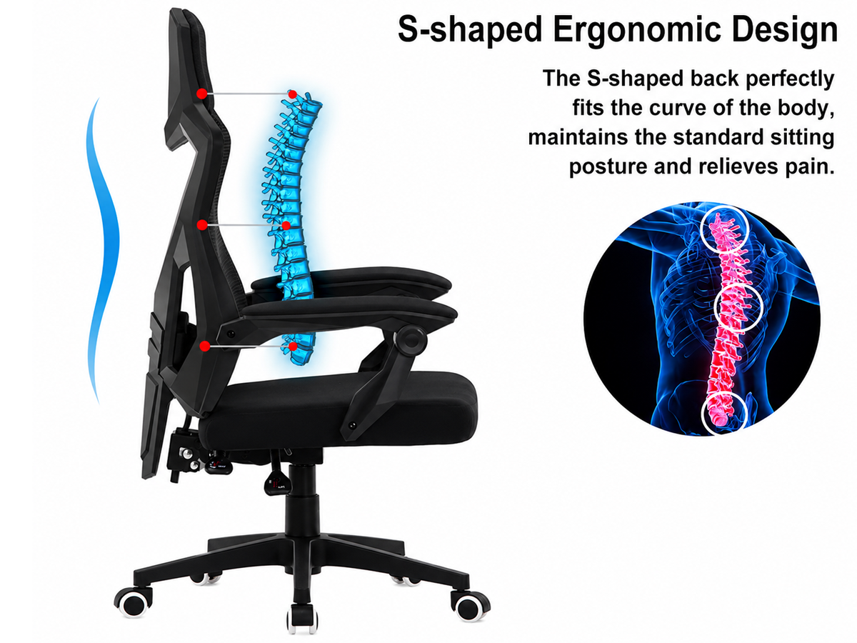 Office Chair Ergonomic Mesh Computer Desk Chair with Adjustable Height & Armrests