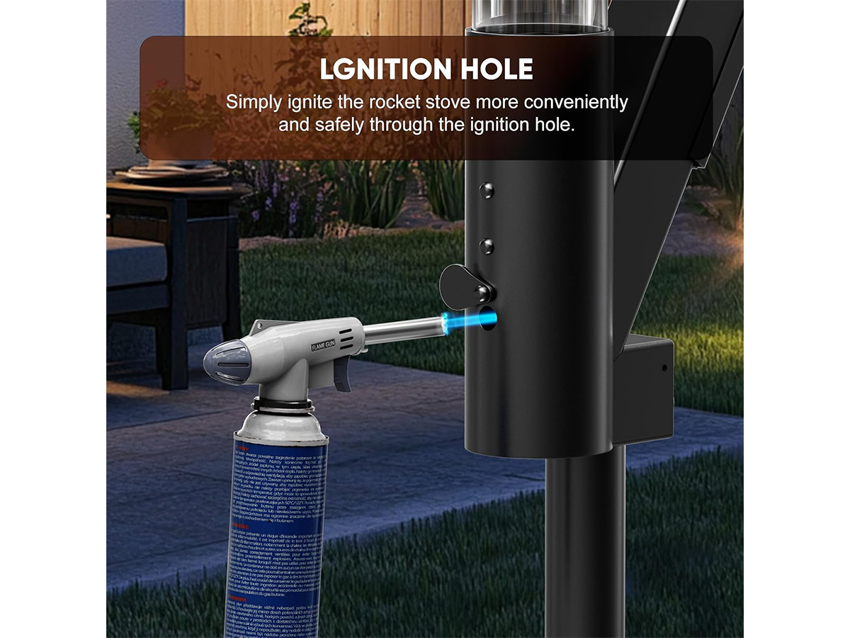 Wood Pellet Heater 58 Inch Smokeless Outdoor Pellet Patio Heater with Spiral Flame Glass Tube