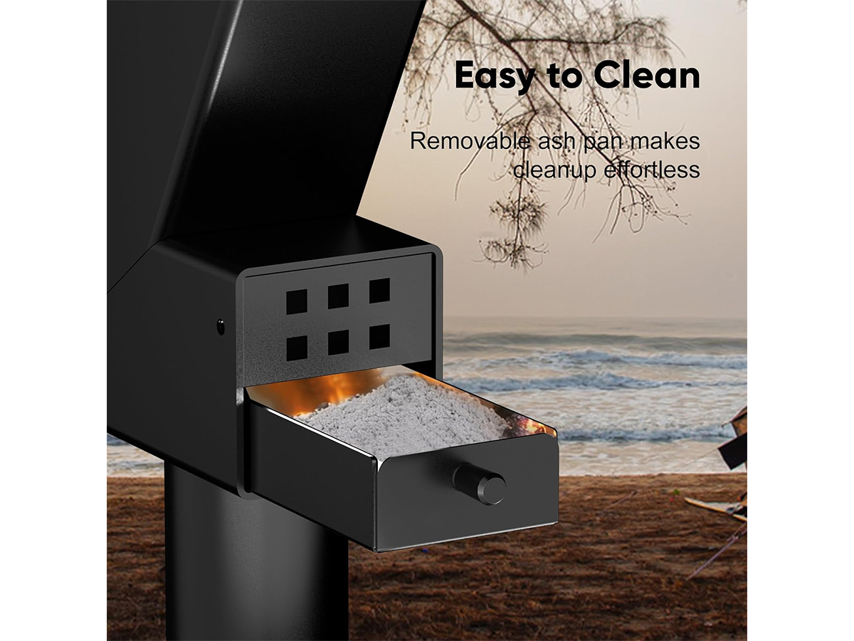 Wood Pellet Heater 58 Inch Smokeless Outdoor Pellet Patio Heater with Spiral Flame Glass Tube