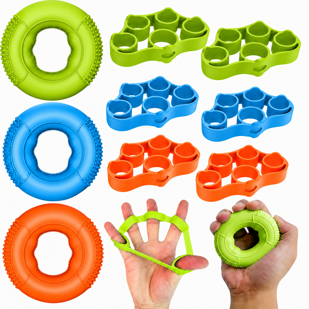 Hand Grip Strength Trainer 9 Piece Hand Grip & Finger Exerciser Forearm Strengthener Kit