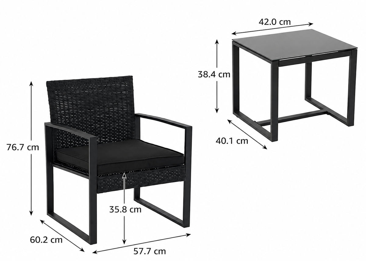 Outdoor Bistro Set Patio Furniture Wicker Chairs