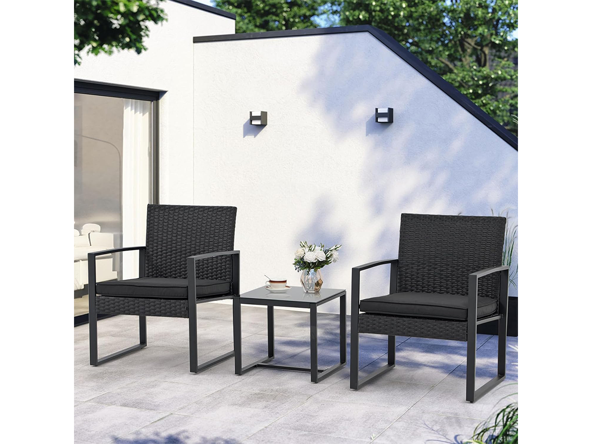 Outdoor Bistro Set Patio Furniture Wicker Chairs