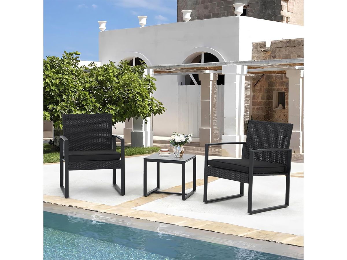 Outdoor Bistro Set Patio Furniture Wicker Chairs