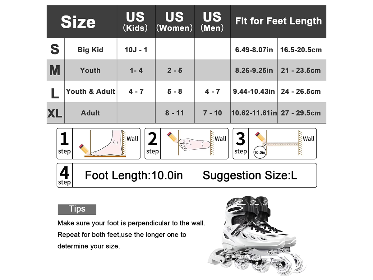 Adjustable Inline Skates Light Up Roller Blades