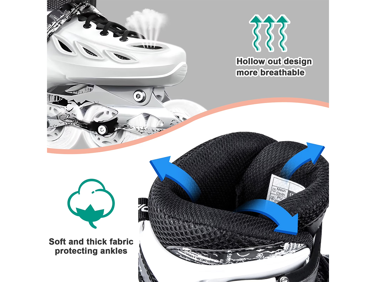 Adjustable Inline Skates Light Up Roller Blades