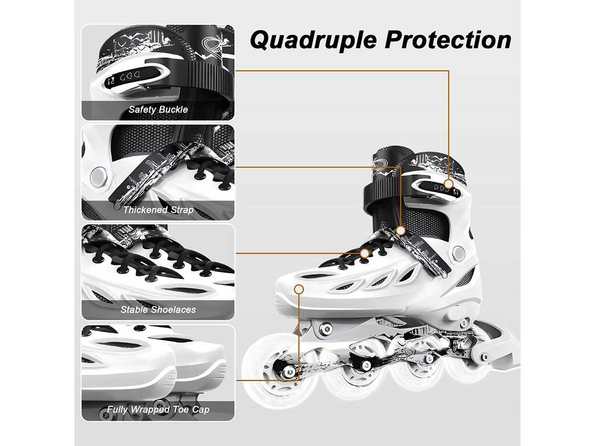 Adjustable Inline Skates Light Up Roller Blades