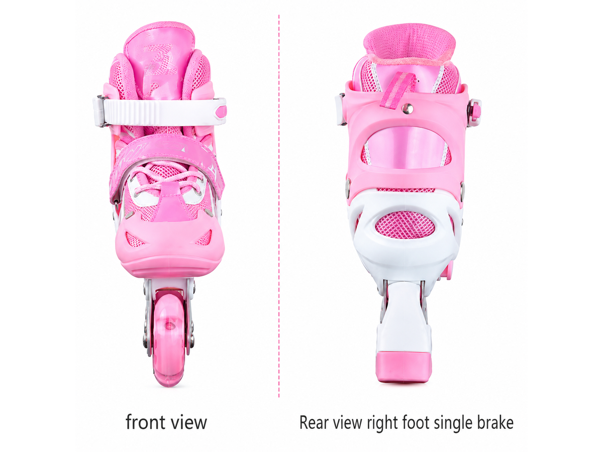 Adjustable Inline Skates with Light Up Wheels Roller Skates Pink Medium