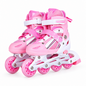Adjustable Inline Skates with Light Up Wheels Roller Skates Pink Medium