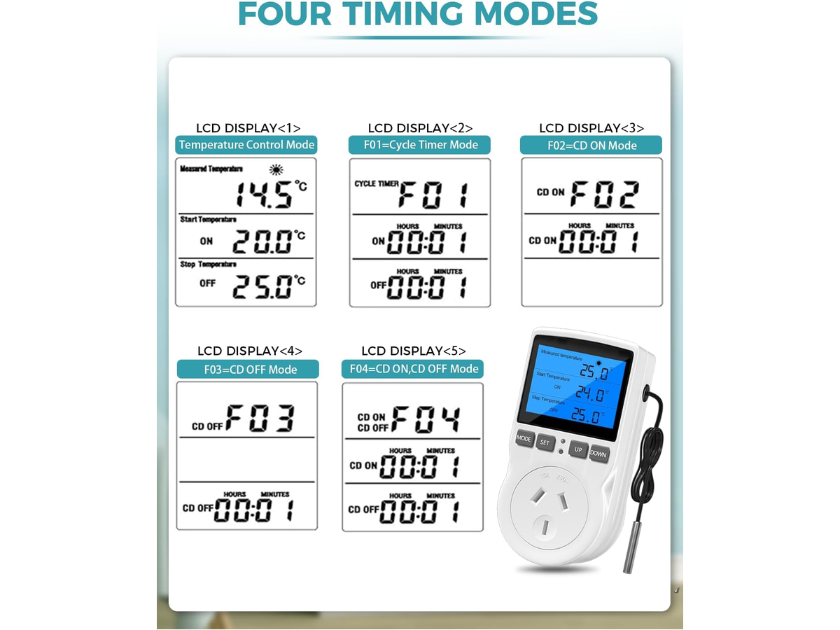 Digital Thermostat Temperature Controller with LCD Display
