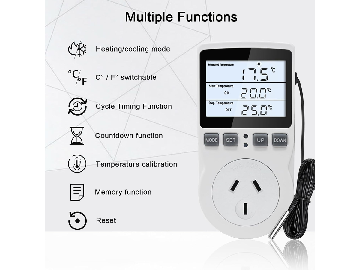 Digital Thermostat Temperature Controller with LCD Display
