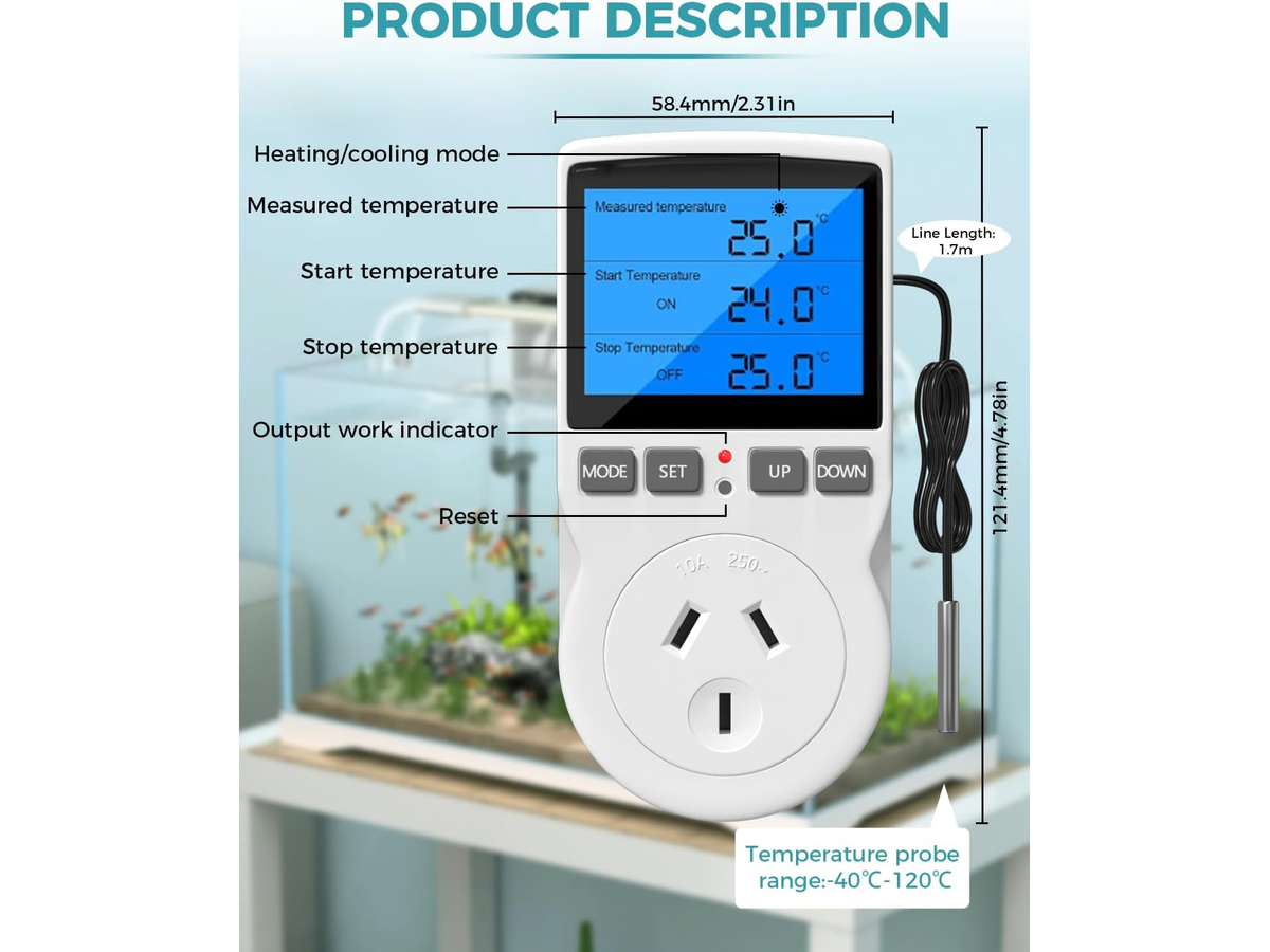 Digital Thermostat Temperature Controller with LCD Display