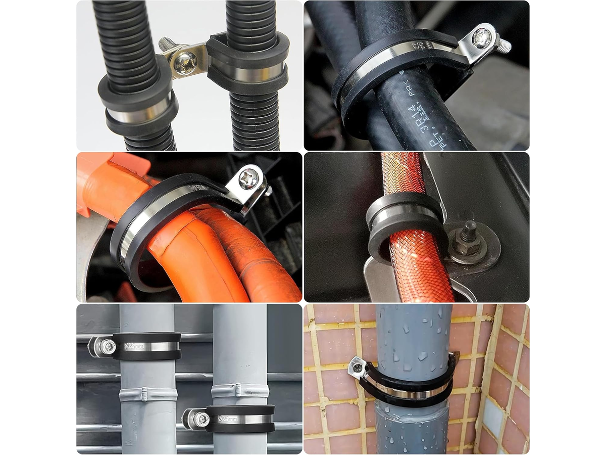 Rubber Lined P Clips with Storage Case Stainless Steel Cable Clamps