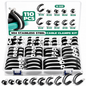 Stainless Steel Rubber Cable Clamps 110PCS Assortment Kit 10 Sizes Insulated P Clamps for Wire, Pipe & Hose Mounting