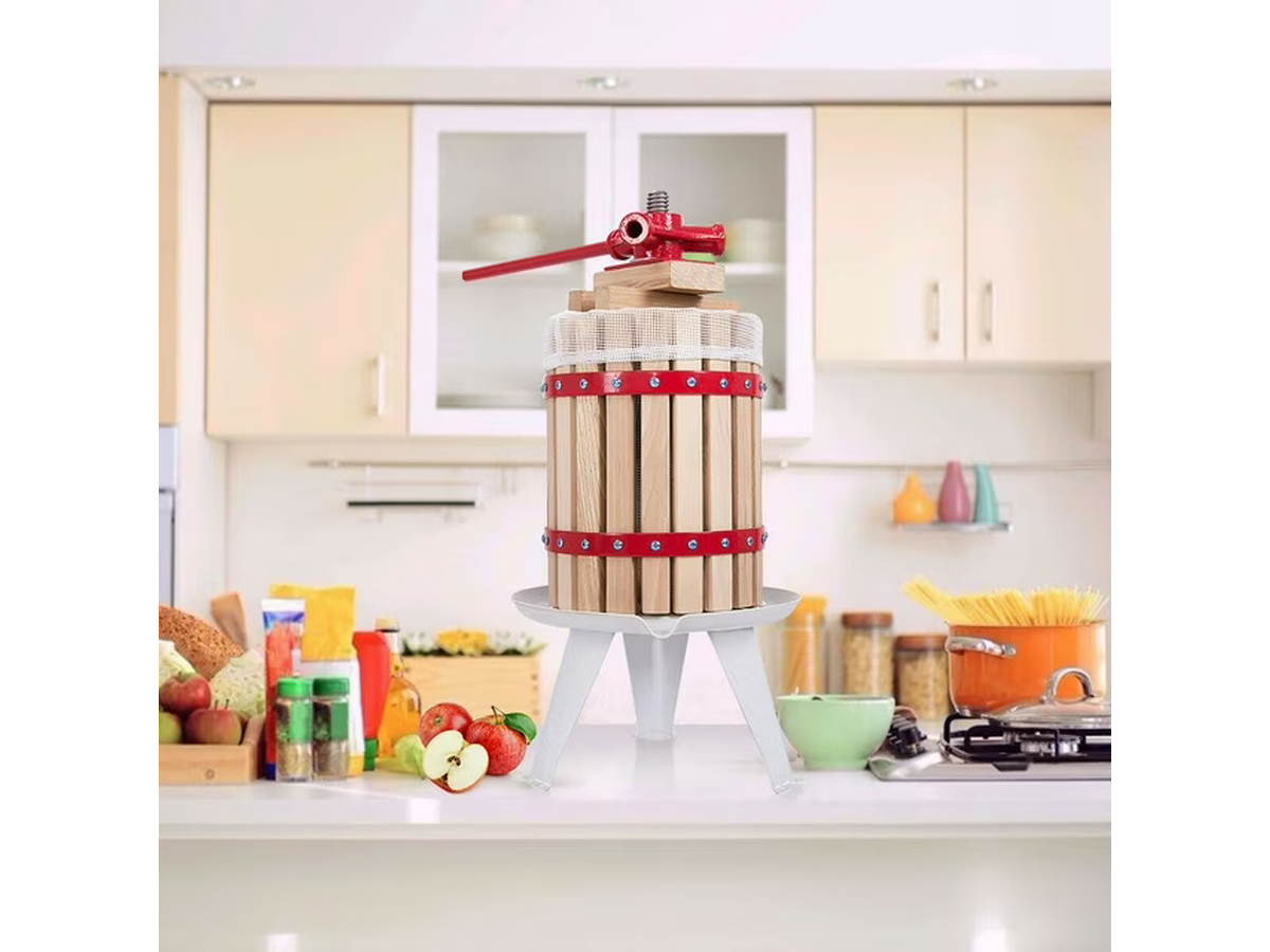 Fruit And Wine Press Machine 6L Manual Oak Wood Cider, Juice & Wine Press
