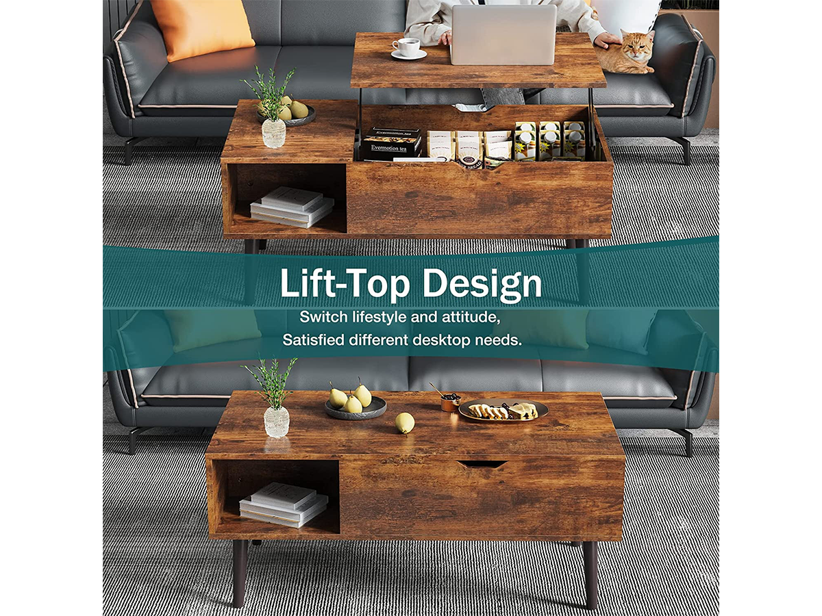 Coffee Table with Lift Top and Hidden Storage