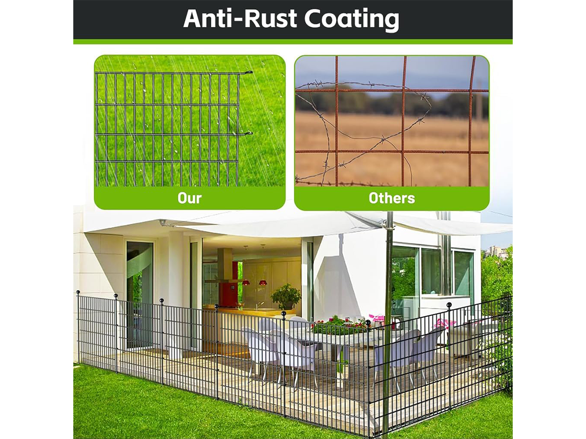 10 Pack Metal Garden Barrier Fence No Dig Garden Fence for Yard