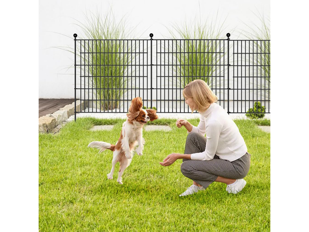 10 Pack Metal Garden Barrier Fence No Dig Garden Fence for Yard
