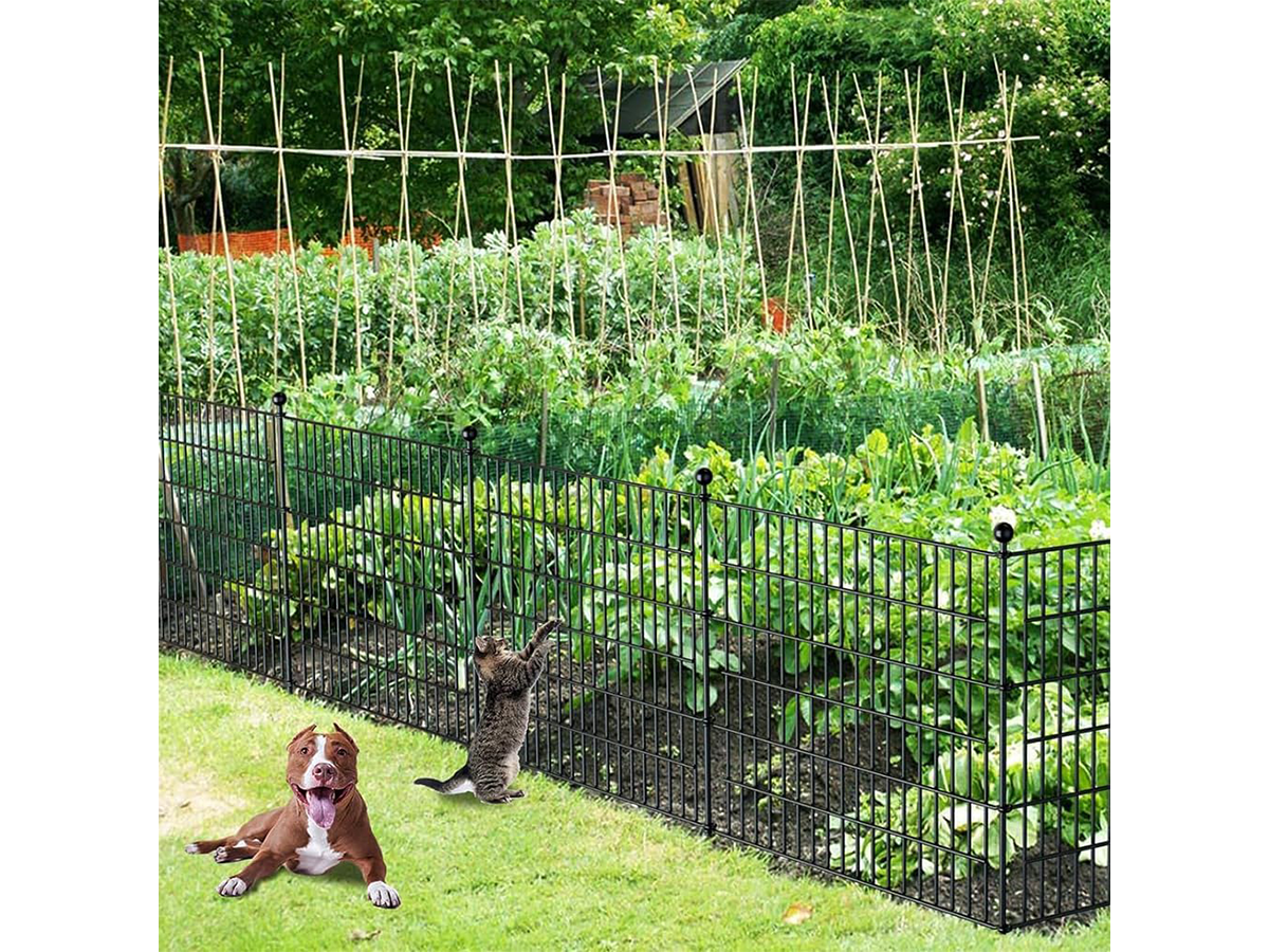 10 Pack Metal Garden Barrier Fence No Dig Garden Fence for Yard