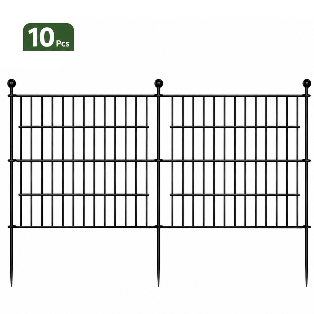 10 Pack Metal Garden Barrier Fence No Dig Garden Fence for Yard