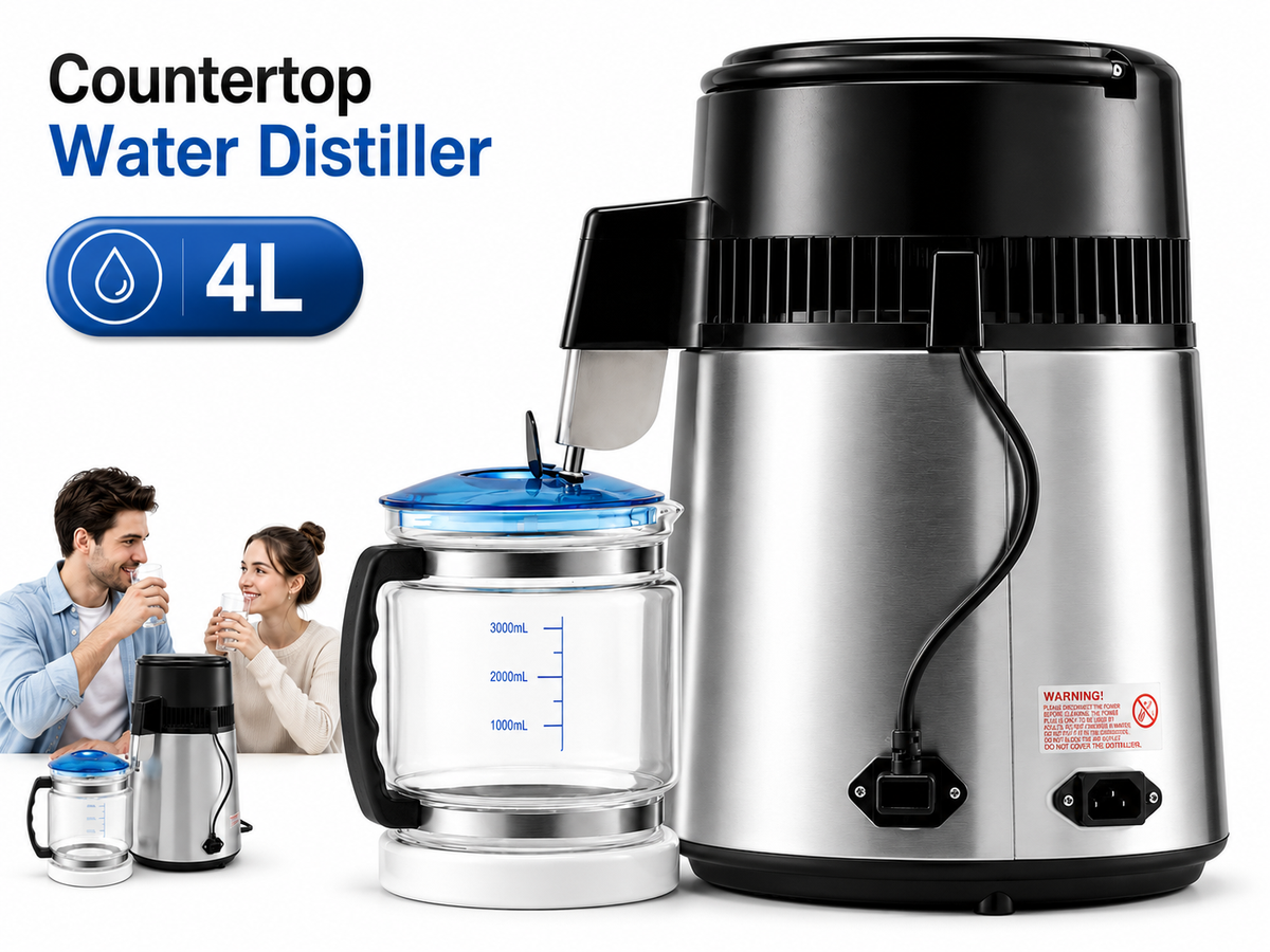 Water Distiller Distilled Water Maker 4L Countertop Stainless Steel Water Purifier