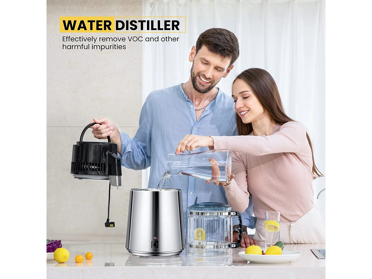 Water Distiller Distilled Water Maker 4L Countertop Stainless Steel Water Purifier