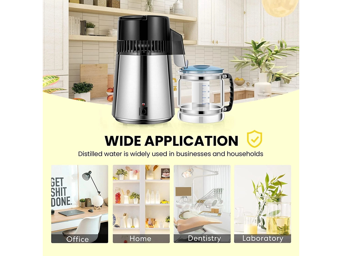 Water Distiller Distilled Water Maker 4L Countertop Stainless Steel Water Purifier