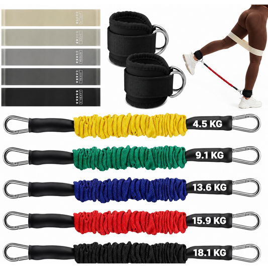 Ankle Resistance Band with Ankle Cuffs for Glute Leg Workouts