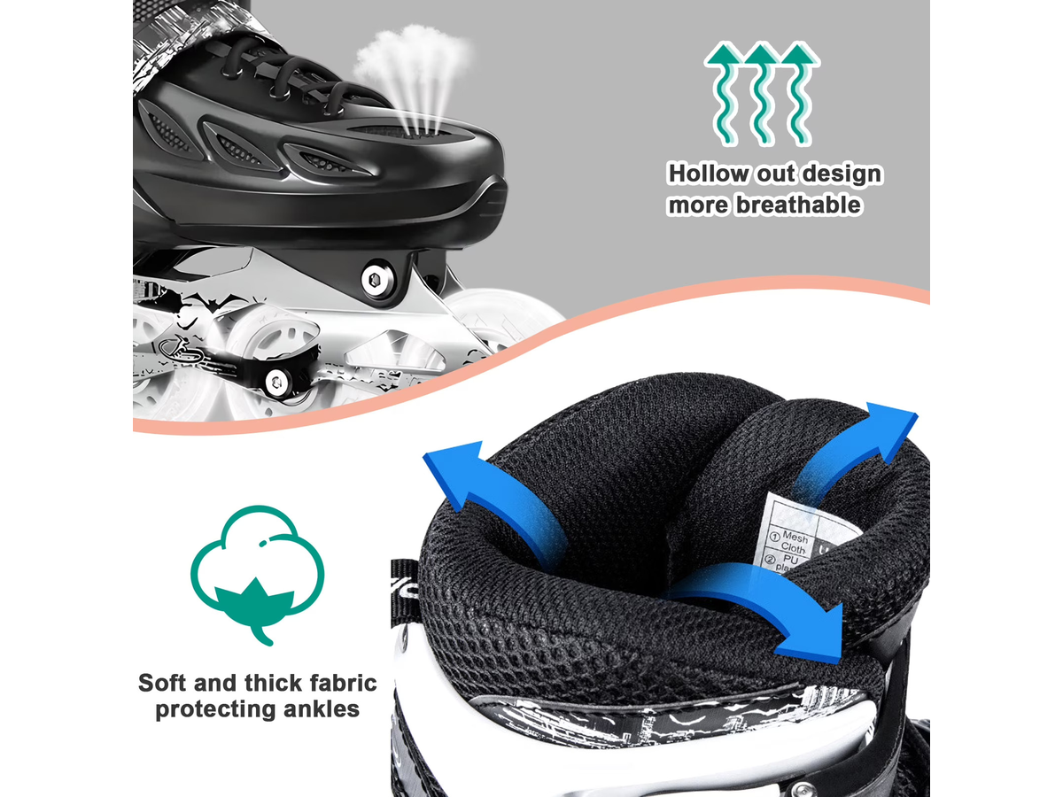 Adjustable Inline Skates Light Up Roller Blades