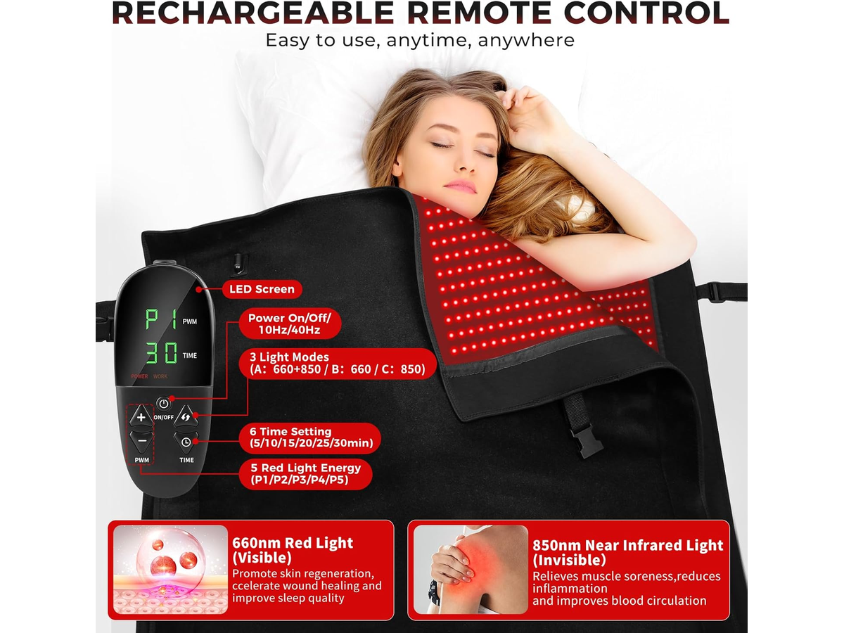 Red Light Therapy Mat Full Body LED Light Mat with 660nm & 850nm