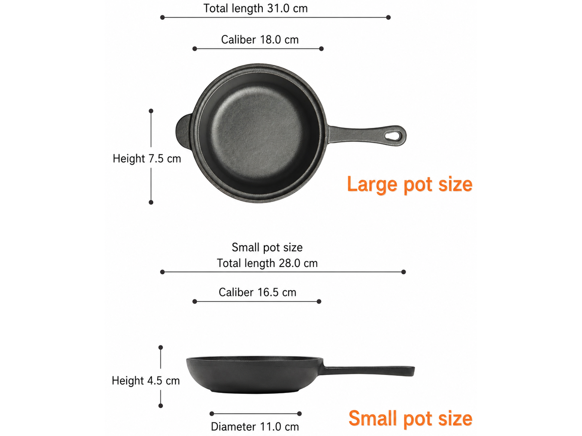 Cast Iron Saucepan with Lid 7 Inch Small Cooking Pot