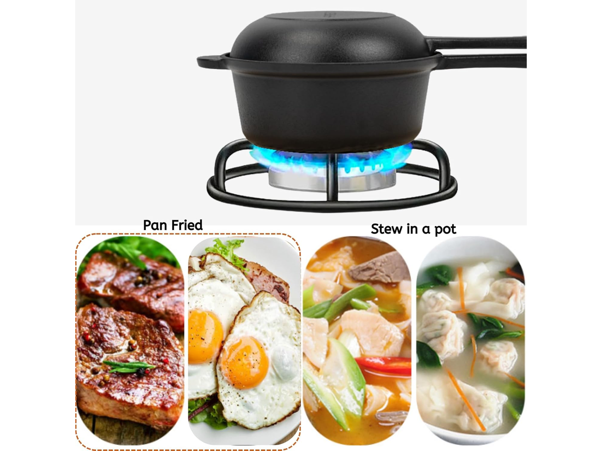 Cast Iron Saucepan with Lid 7 Inch Small Cooking Pot