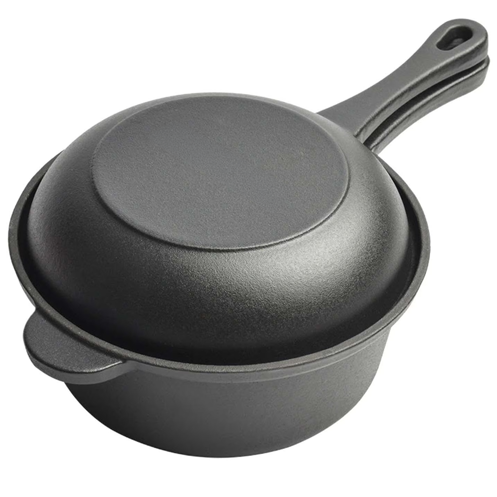 Cast Iron Saucepan with Lid 7 Inch Small Cooking Pot