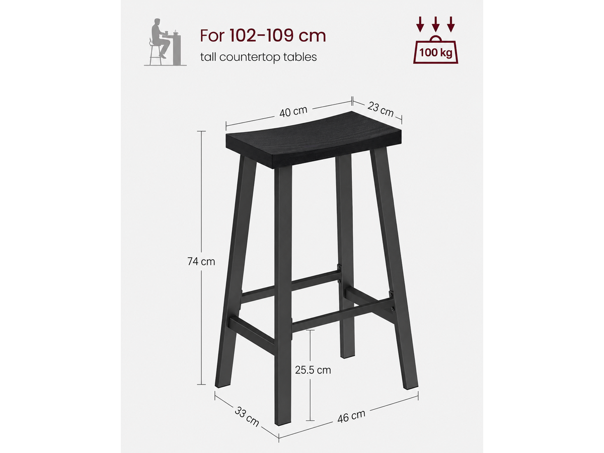 Bar Stools Kitchen Stools with Curved Seat