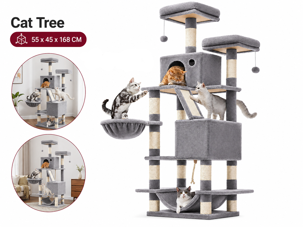 Cat Tree House Multi Level Cat Tower with Scratching Posts