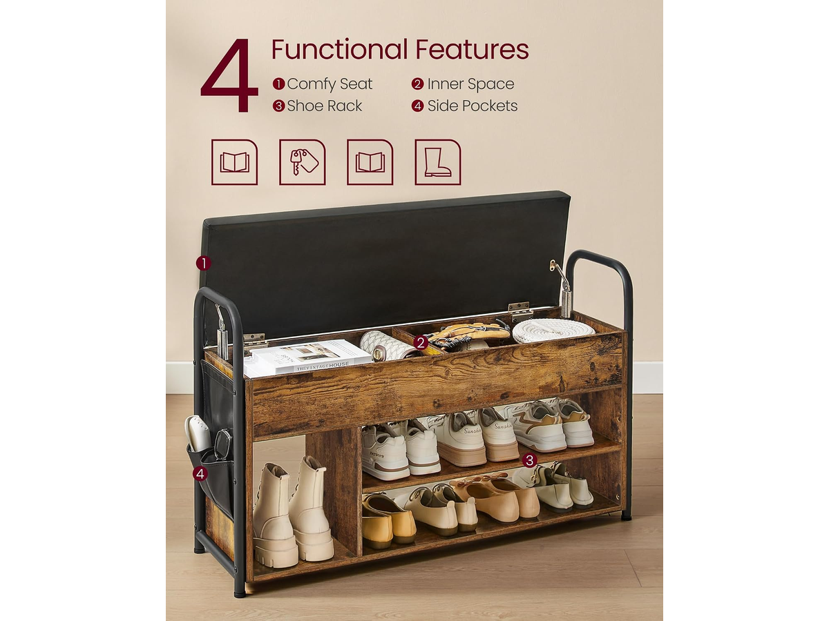 Shoe Storage Bench Entryway Shoe Rack with Storage Compartment
