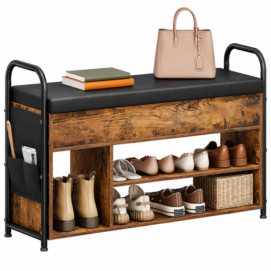 Shoe Storage Bench Entryway Shoe Rack with Storage Compartment