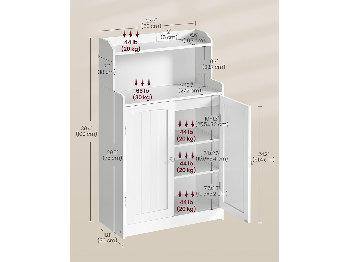 Freestanding Floor Cabinet Storage Cabinet with 2 Doors