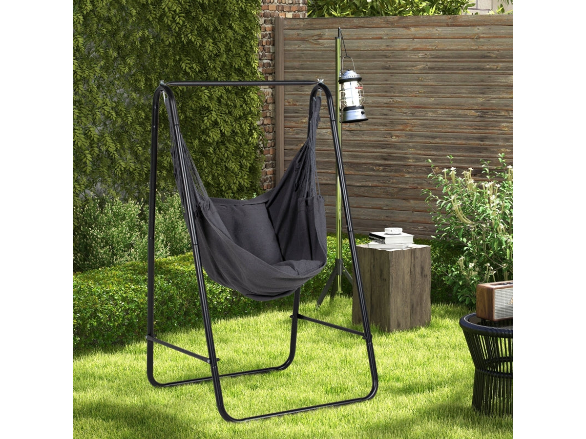 Hammock Chair Stand with Hanging Chair Foldable Heavy Duty Metal Frame
