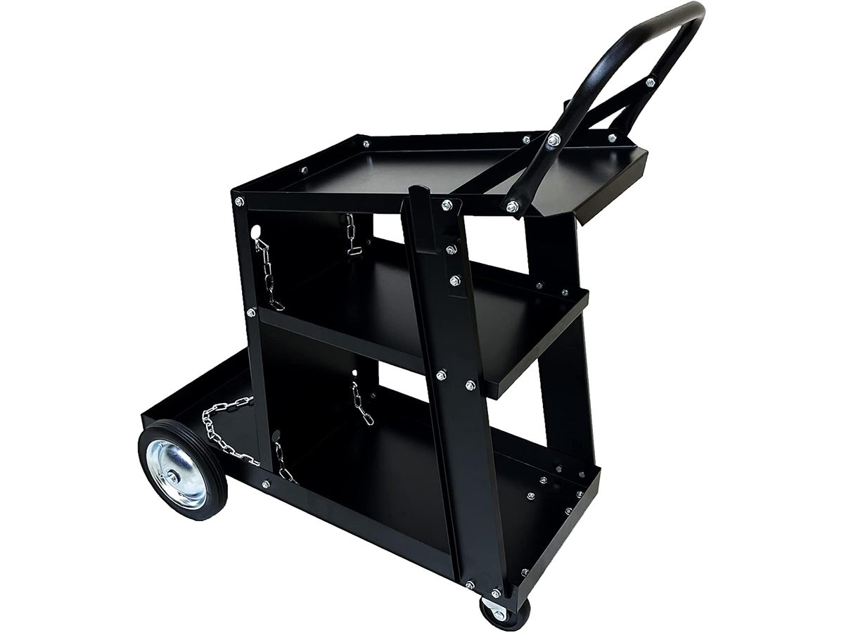 Welding Cart Trolley Heavy Duty 3 Tier Welder Storage Cart with Gas Cylinder Holder
