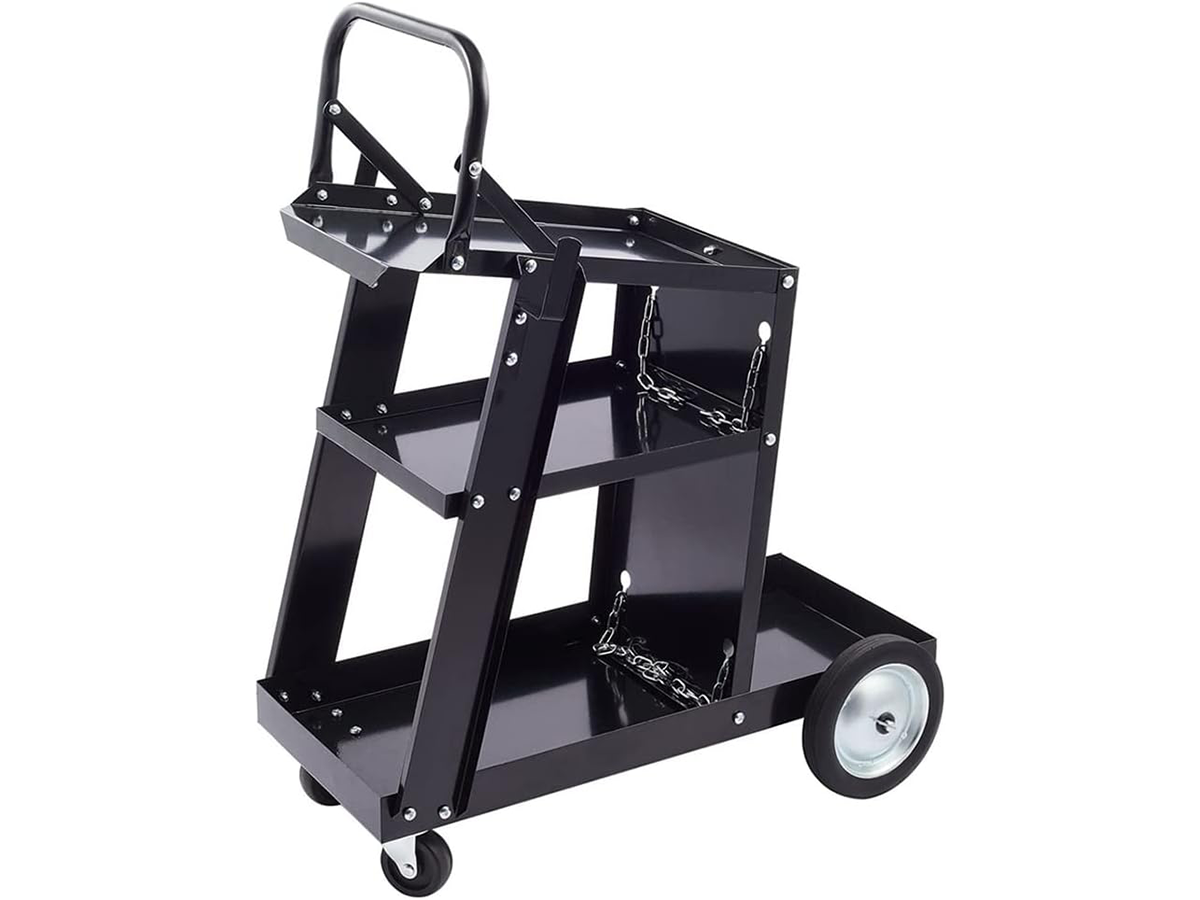 Welding Cart Trolley Heavy Duty 3 Tier Welder Storage Cart with Gas Cylinder Holder