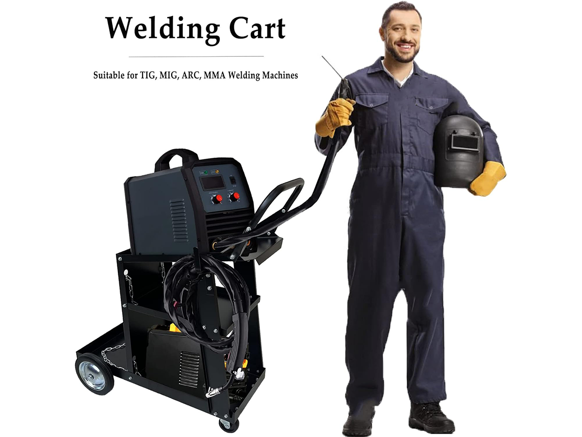 Welding Cart Trolley Heavy Duty 3 Tier Welder Storage Cart with Gas Cylinder Holder