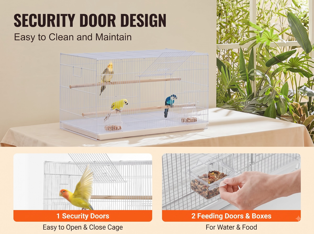 Bird Cage Metal Flight Cage with 2 Perches