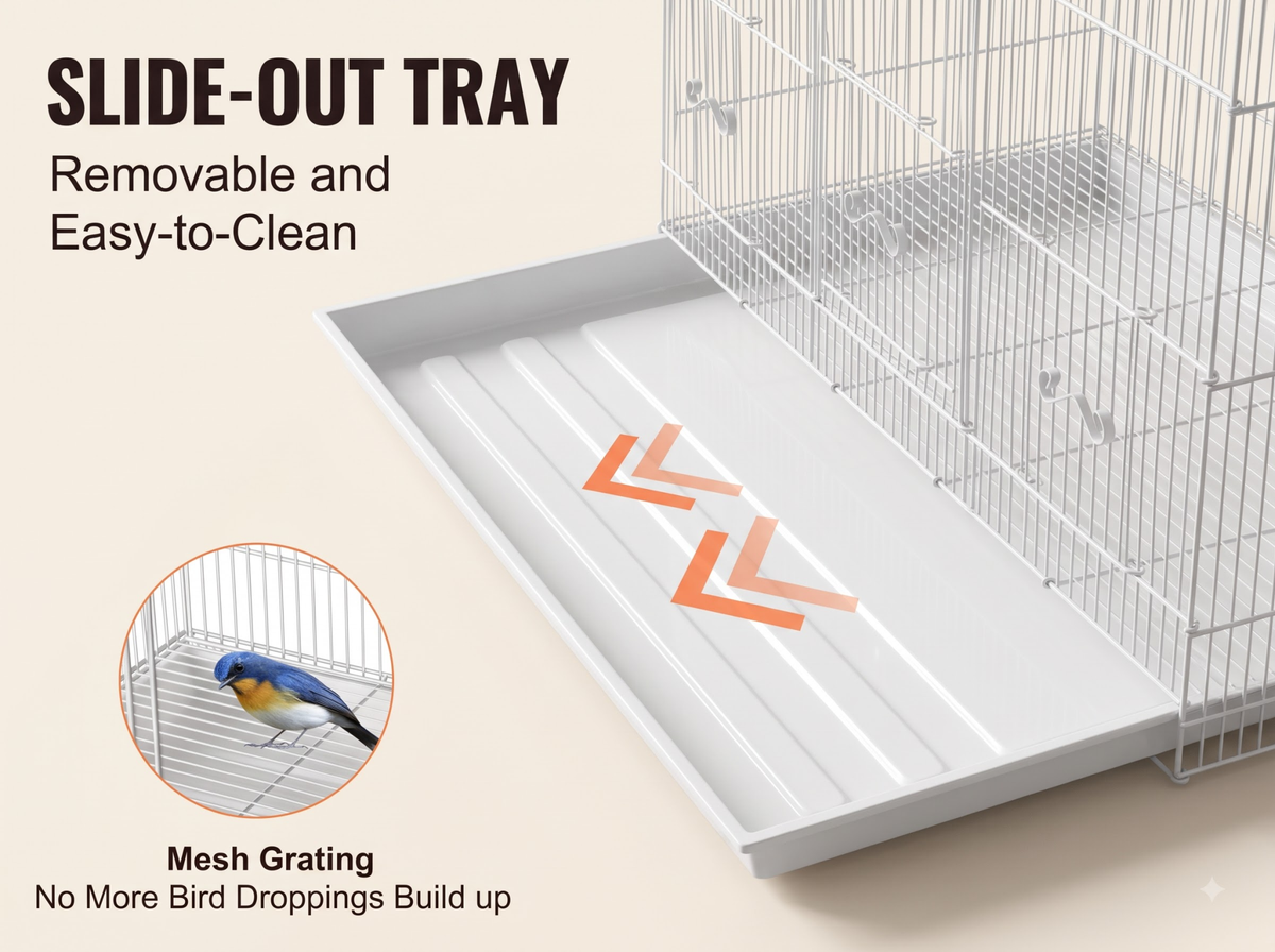 Bird Cage Metal Flight Cage with 2 Perches