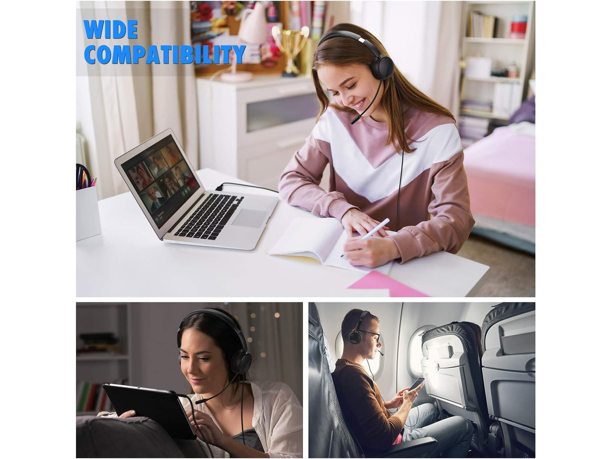 Computer Headset with Noise Cancelling Microphone